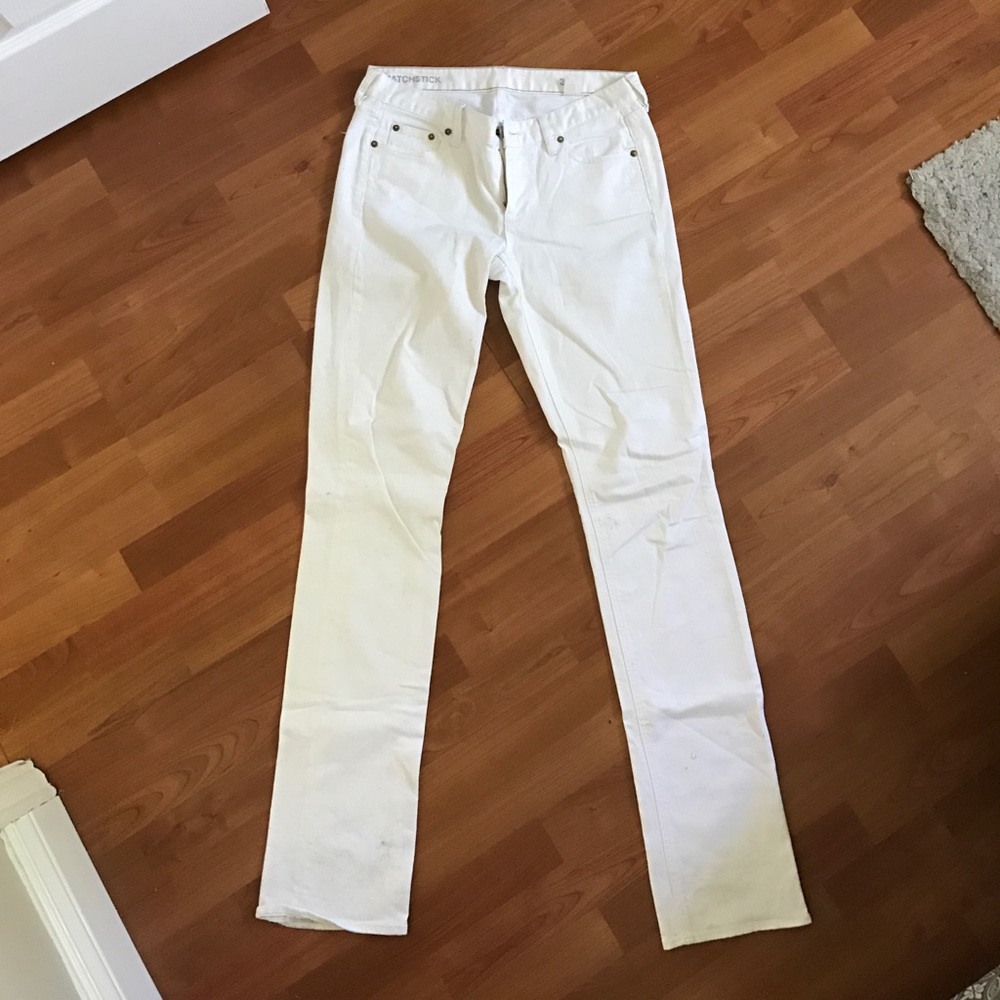 J. Crew Long White Matchstick Jeans Size 30 Tall